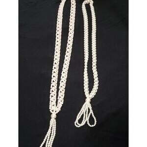 2 Vintage Faux Pearl Necklaces